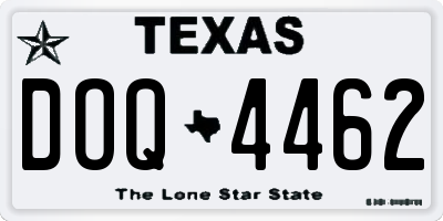 TX license plate DOQ4462