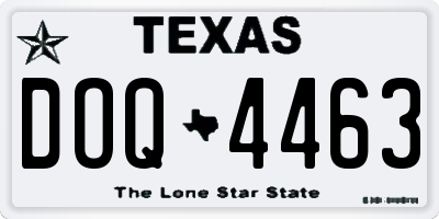 TX license plate DOQ4463