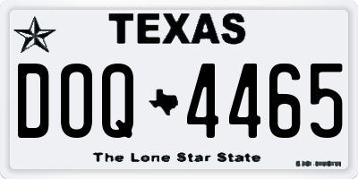 TX license plate DOQ4465