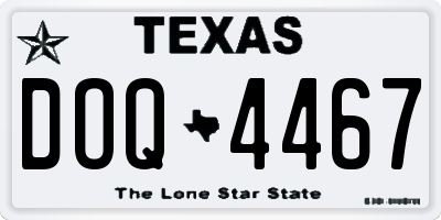 TX license plate DOQ4467