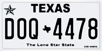 TX license plate DOQ4478