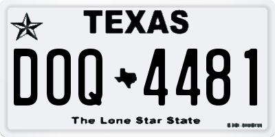 TX license plate DOQ4481
