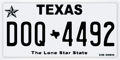TX license plate DOQ4492