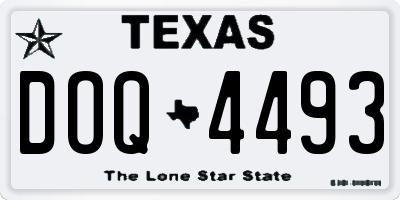 TX license plate DOQ4493