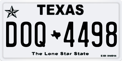 TX license plate DOQ4498
