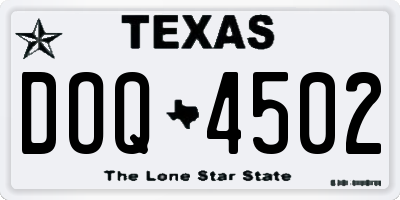 TX license plate DOQ4502