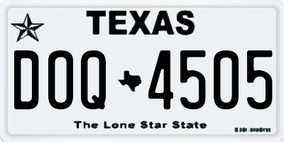 TX license plate DOQ4505