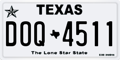 TX license plate DOQ4511