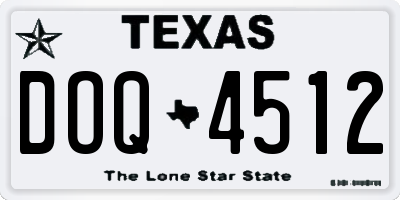 TX license plate DOQ4512