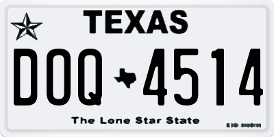TX license plate DOQ4514