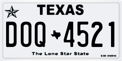 TX license plate DOQ4521