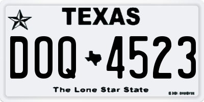 TX license plate DOQ4523