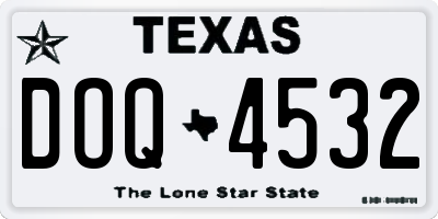 TX license plate DOQ4532