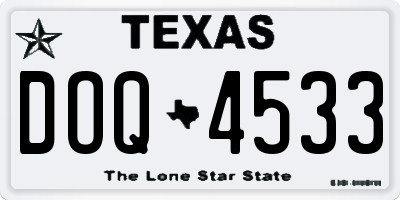 TX license plate DOQ4533