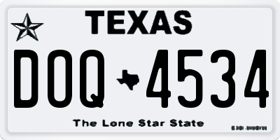 TX license plate DOQ4534