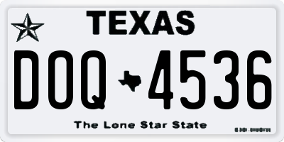 TX license plate DOQ4536