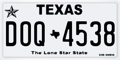 TX license plate DOQ4538