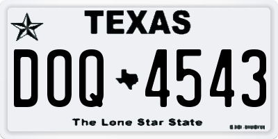 TX license plate DOQ4543