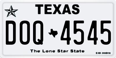 TX license plate DOQ4545