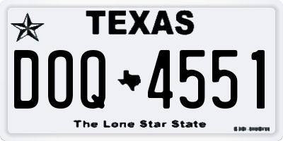 TX license plate DOQ4551