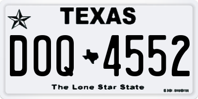 TX license plate DOQ4552