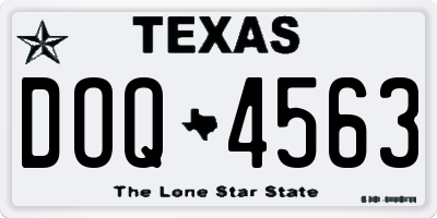 TX license plate DOQ4563