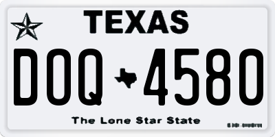 TX license plate DOQ4580