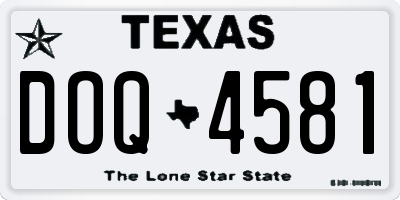 TX license plate DOQ4581