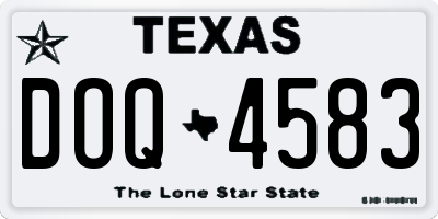 TX license plate DOQ4583