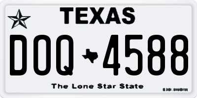TX license plate DOQ4588
