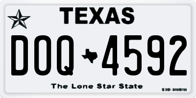 TX license plate DOQ4592
