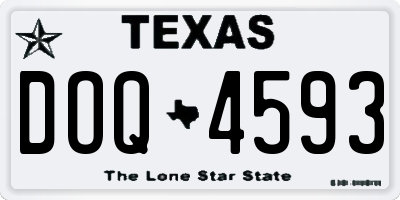 TX license plate DOQ4593
