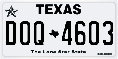 TX license plate DOQ4603