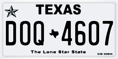 TX license plate DOQ4607