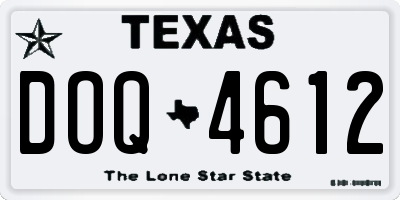 TX license plate DOQ4612