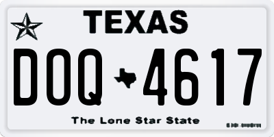 TX license plate DOQ4617