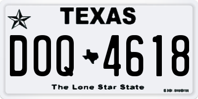 TX license plate DOQ4618