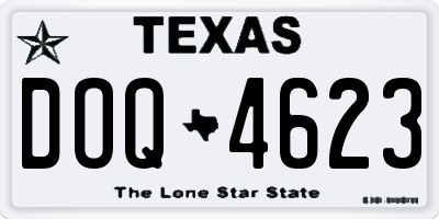 TX license plate DOQ4623