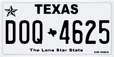 TX license plate DOQ4625
