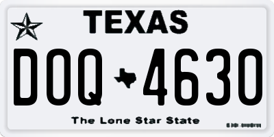 TX license plate DOQ4630