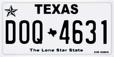 TX license plate DOQ4631