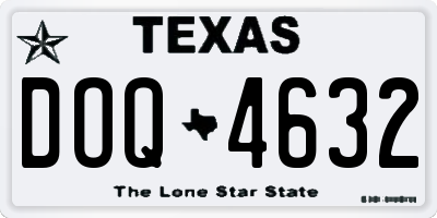 TX license plate DOQ4632