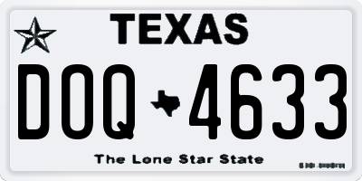 TX license plate DOQ4633