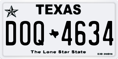 TX license plate DOQ4634
