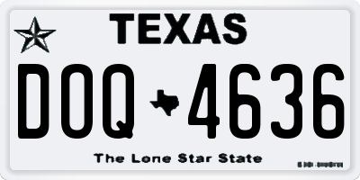 TX license plate DOQ4636
