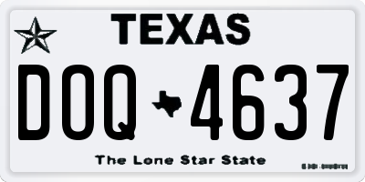 TX license plate DOQ4637