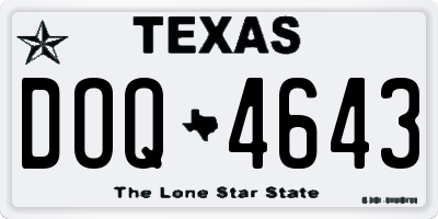 TX license plate DOQ4643
