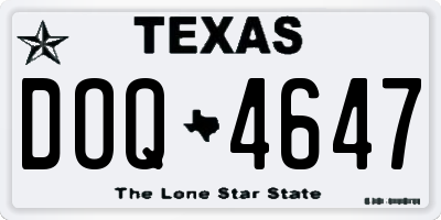 TX license plate DOQ4647