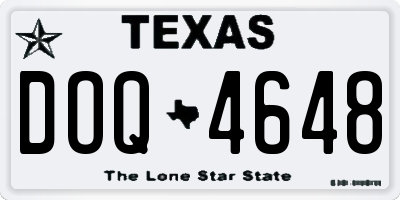TX license plate DOQ4648