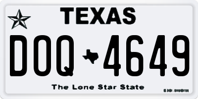 TX license plate DOQ4649